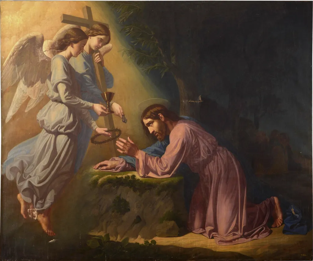 La Oración en el Huerto, by Mariano de la Roca y Delgado, oil, 1857
