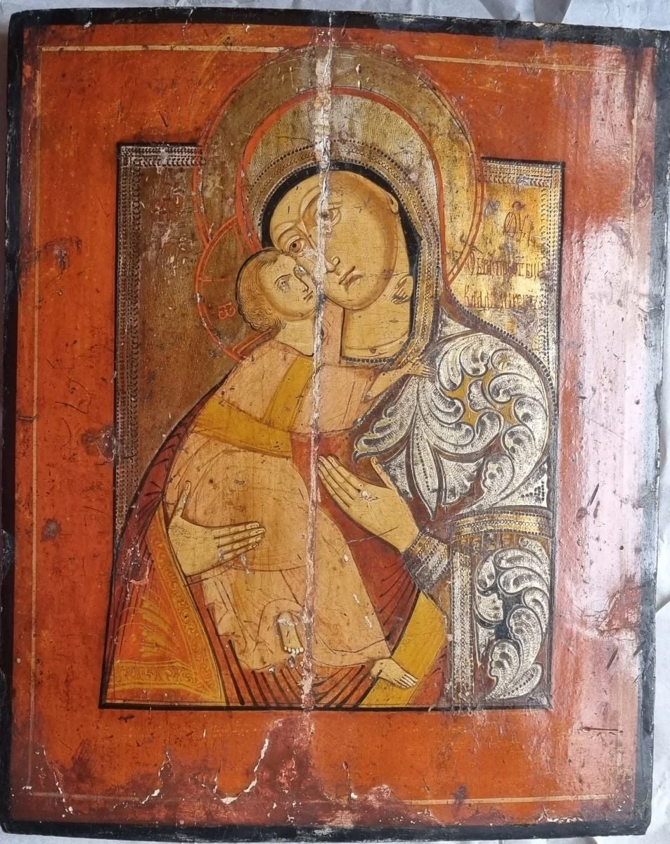 Maica Domnului cu Pruncul „Vladimirskaia” (Eleusa), detail