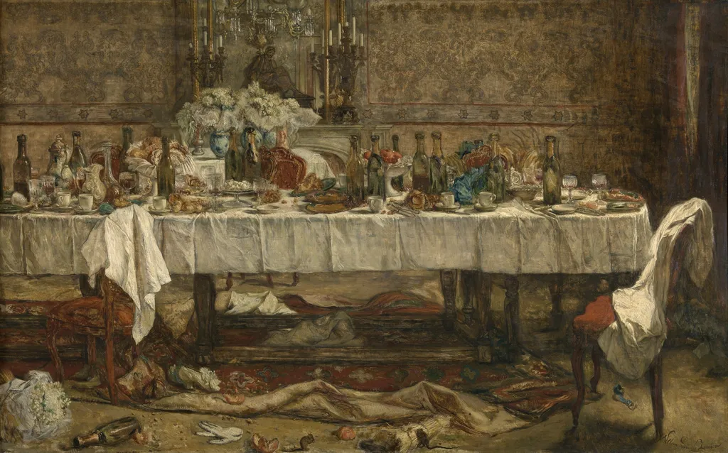 After the Wedding, by Willem Linnig Junior, oil, 1875