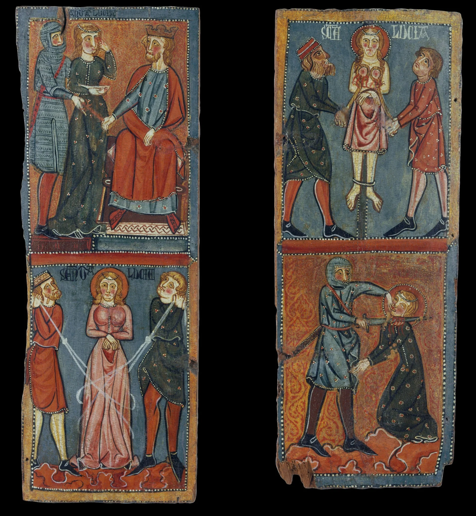Panels with scenes of the Martyrdom of Saint Lucy, detail