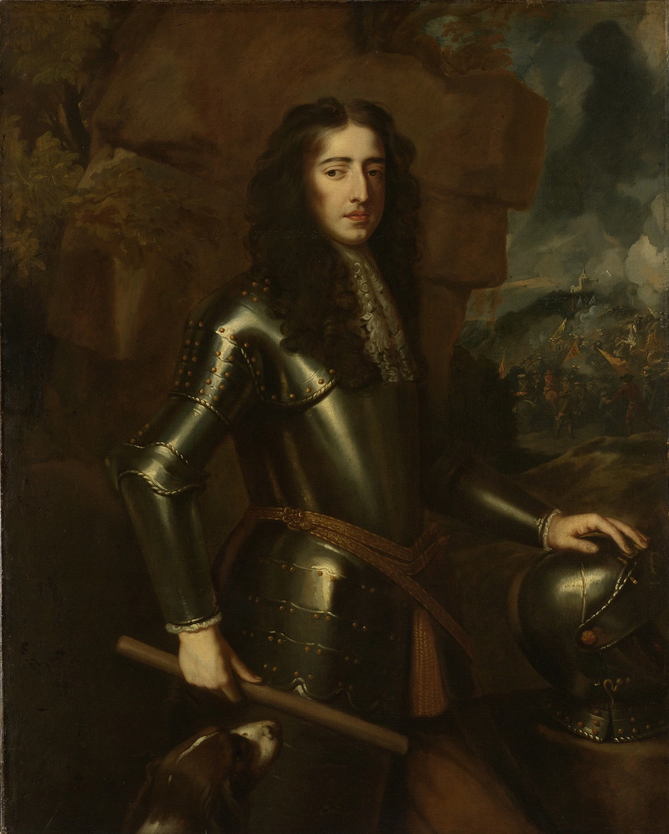 Portrait of William III, Prince of Orange, Stadtholder, after 1689 King of England, detail