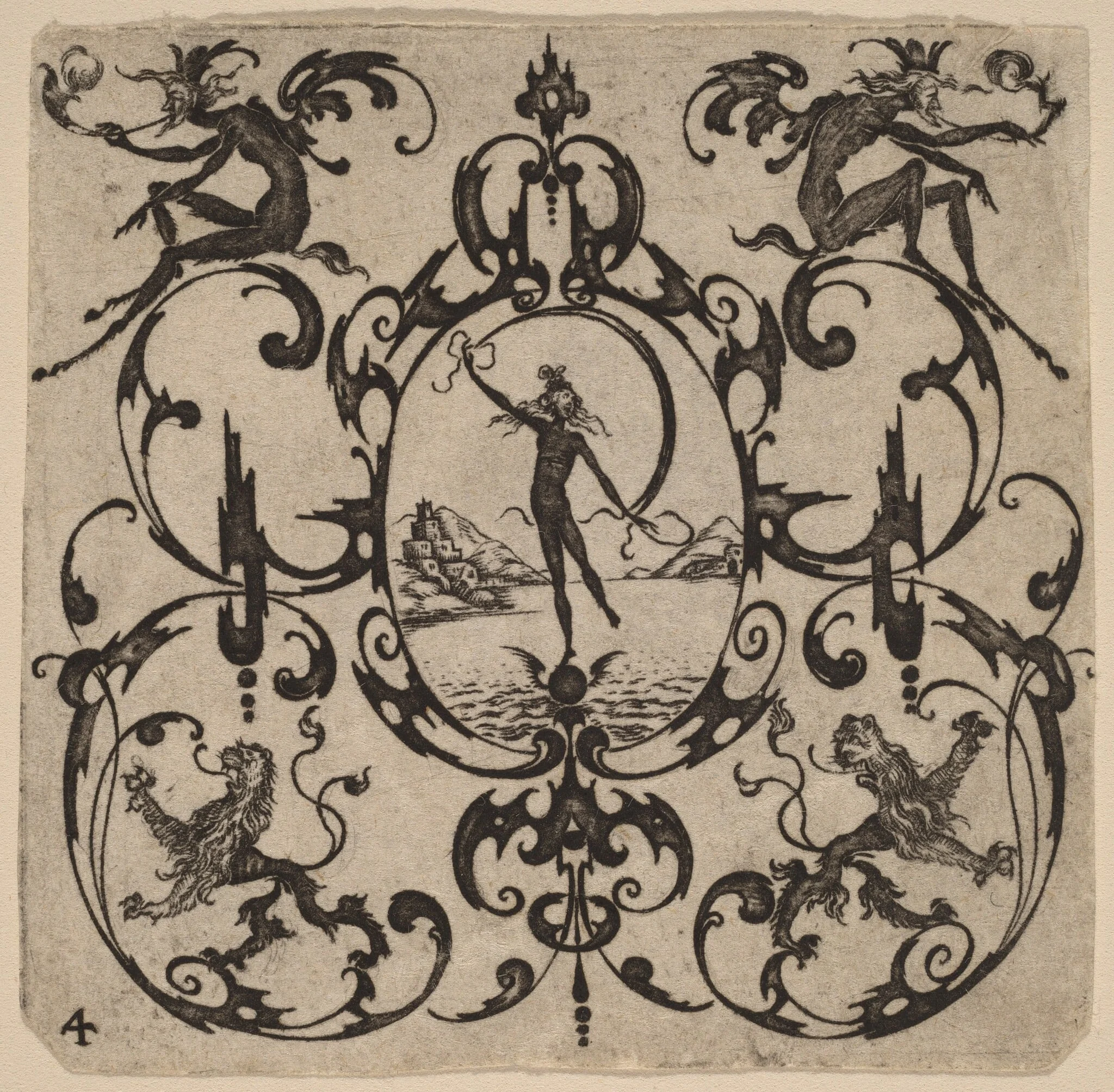 Ornament with Grotesque, detail