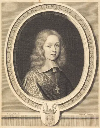 Charles-Paris d'Orléans-Longueville, Comte de Saint-Pol, by Robert Nanteuil, ink, 1660
