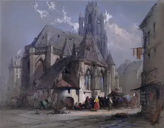 St. Godard, Rouen, by Thomas Charles Leeson Junior Rowbotham, watercolor, 1847
