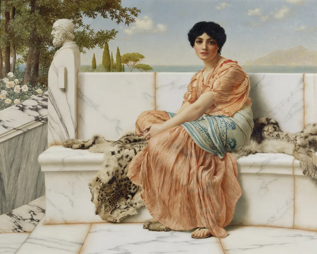 Reverie, by John William Godward, oil, 1904