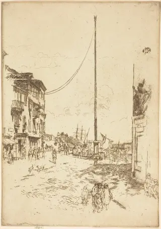 The Little Mast, by James McNeill Whistler, ink, 1880