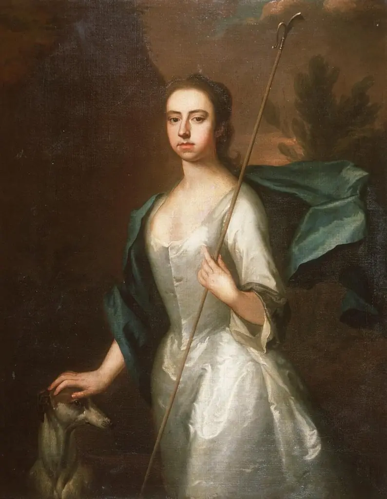 Jane Wyndham of Dunraven, by Michael Dahl, oil, 1700