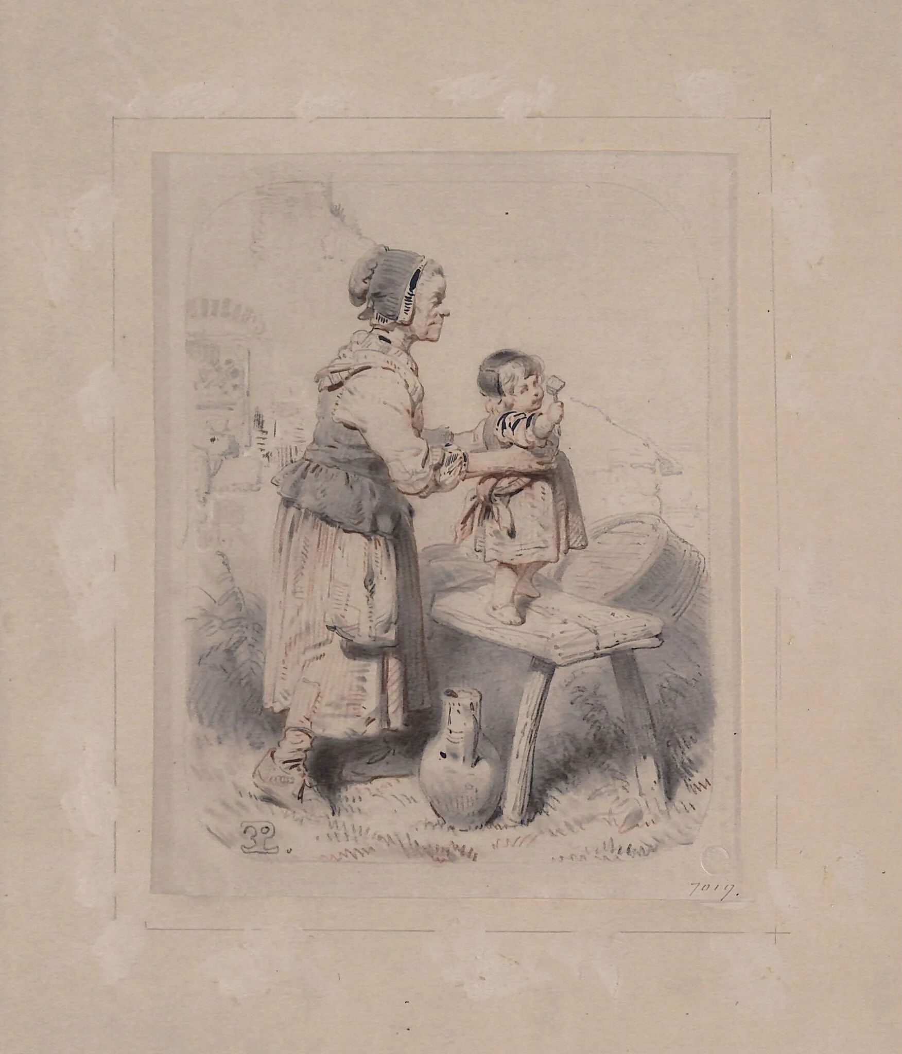 Old Woman and Child, detail