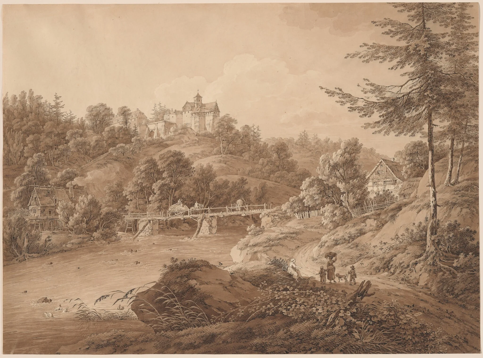 Rauenstein Castle Seen from the River's Edge, detail