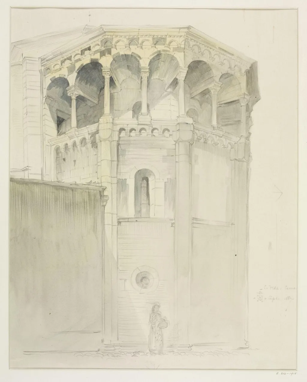 Architectural drawing, by Gerald Callcott Horsley, 1887
