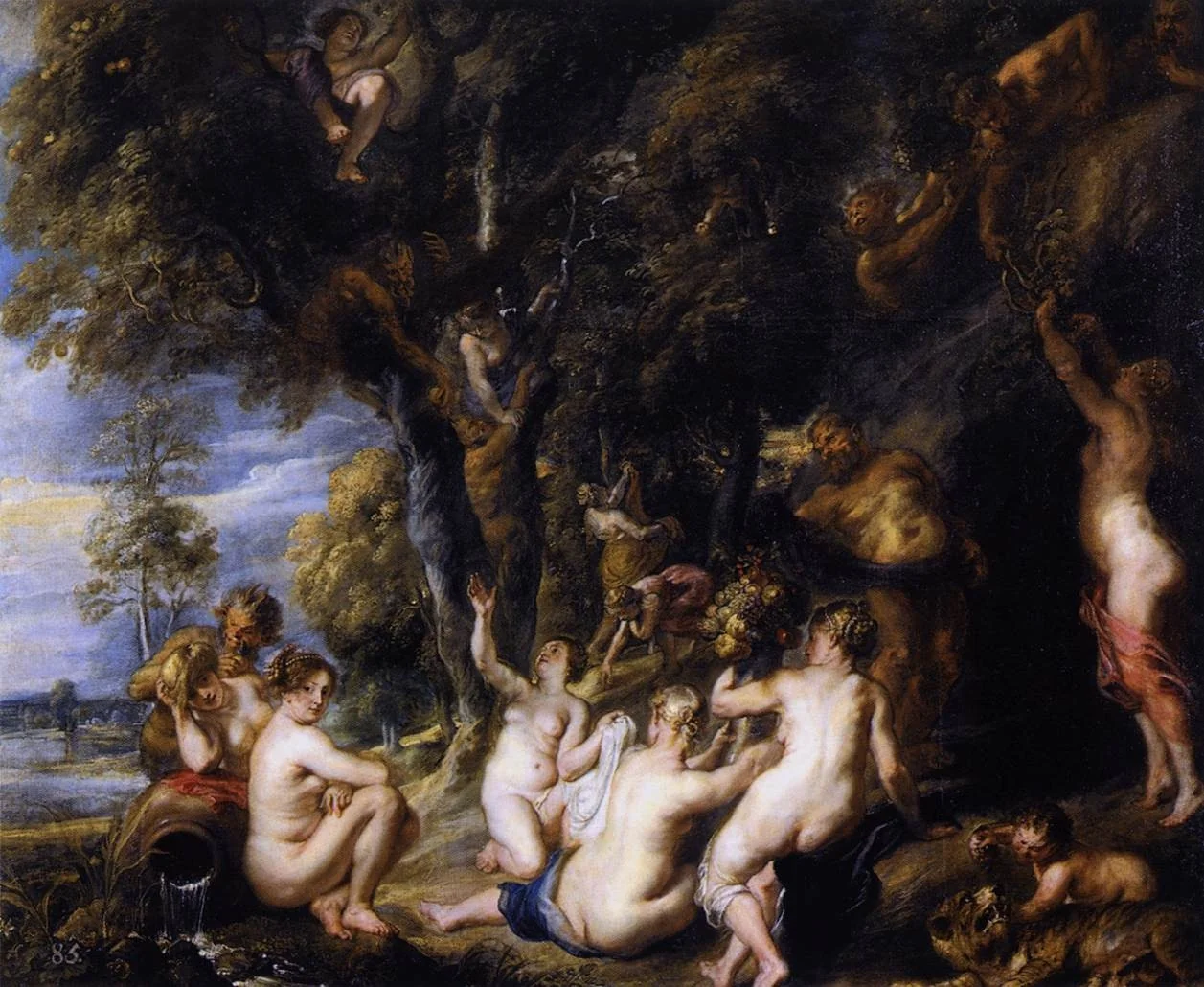 Nymphs and Satyrs, detail