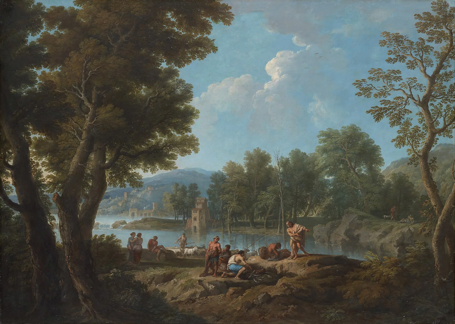 Landschaft mit Fischern, detail