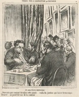 Un amateur difficile, by Honoré Daumier, ink, 1864