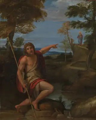 Saint John the Baptist Bearing Witness, by Annibale Carracci, oil, 1600
