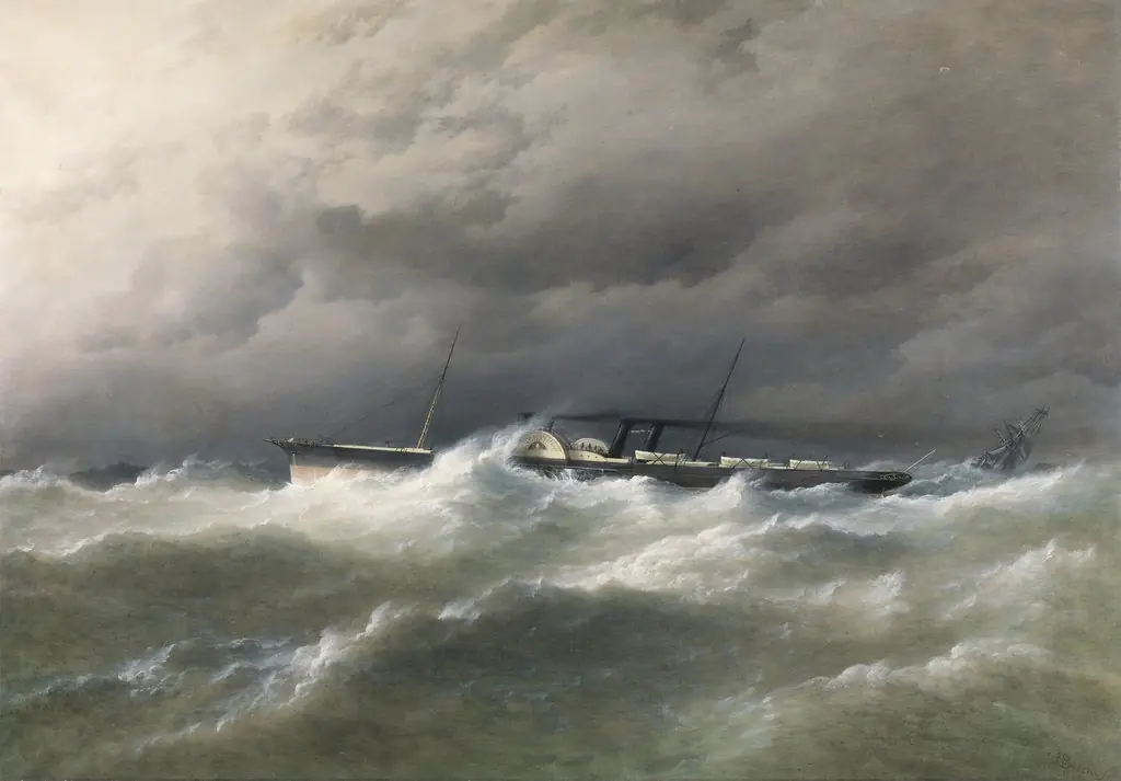 HM Mailboat Connaught, by Richard Brydges Beechey, oil, 1868