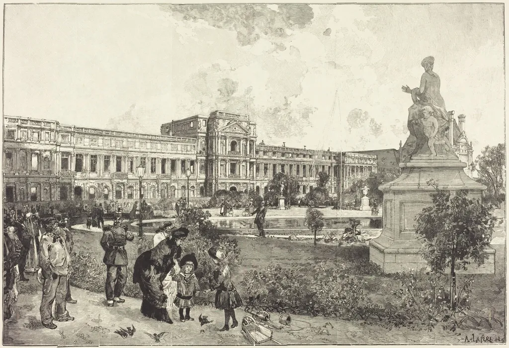 Les ruins du Palais des Tuilleries avant leur démolition, by Auguste Louis Lepère, ink, 1883