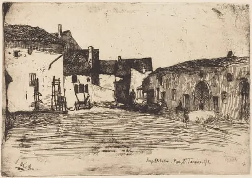 Liverdun, by James McNeill Whistler, ink, 1858