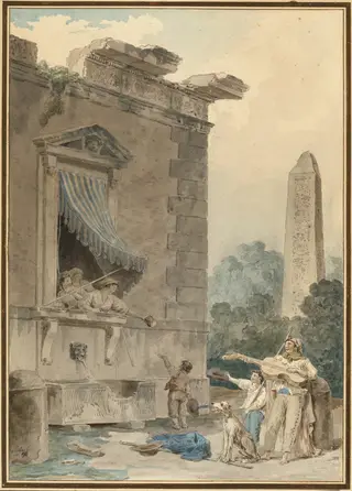 Charitable Ladies, by Hubert Robert, chalk, 1782
