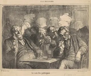Le coin des politiques, by Honoré Daumier, ink, 1864