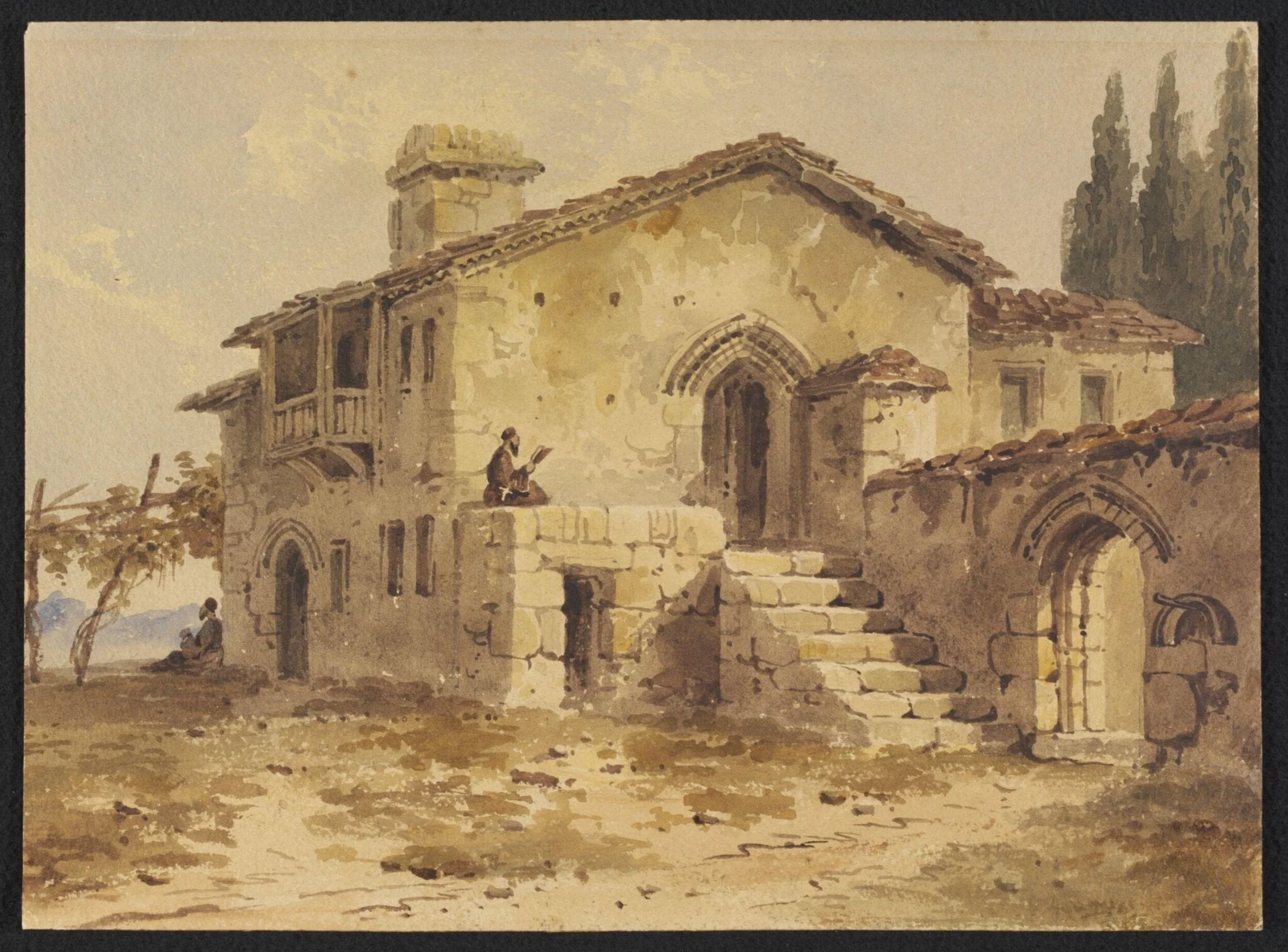 A Monastery, probably in Turkey or Greece, detail