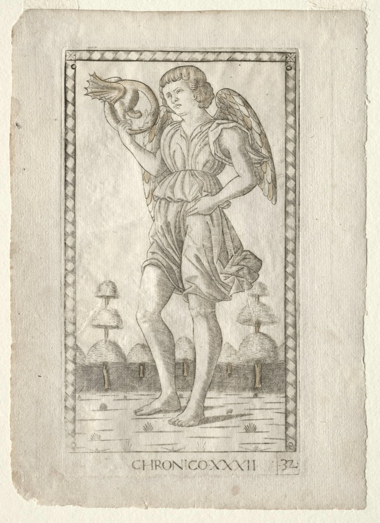 Genius of Time (from the Tarocchi, series B: Cosmic Principles & Virtues, #32), detail