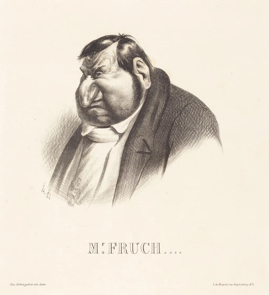 Fruchard, en buste, by Honoré Daumier, ink, 1833