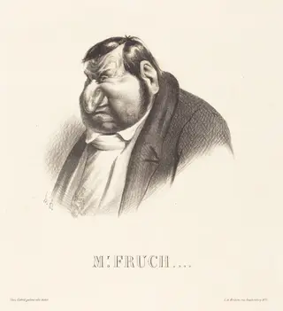 Fruchard, en buste, by Honoré Daumier, ink, 1833