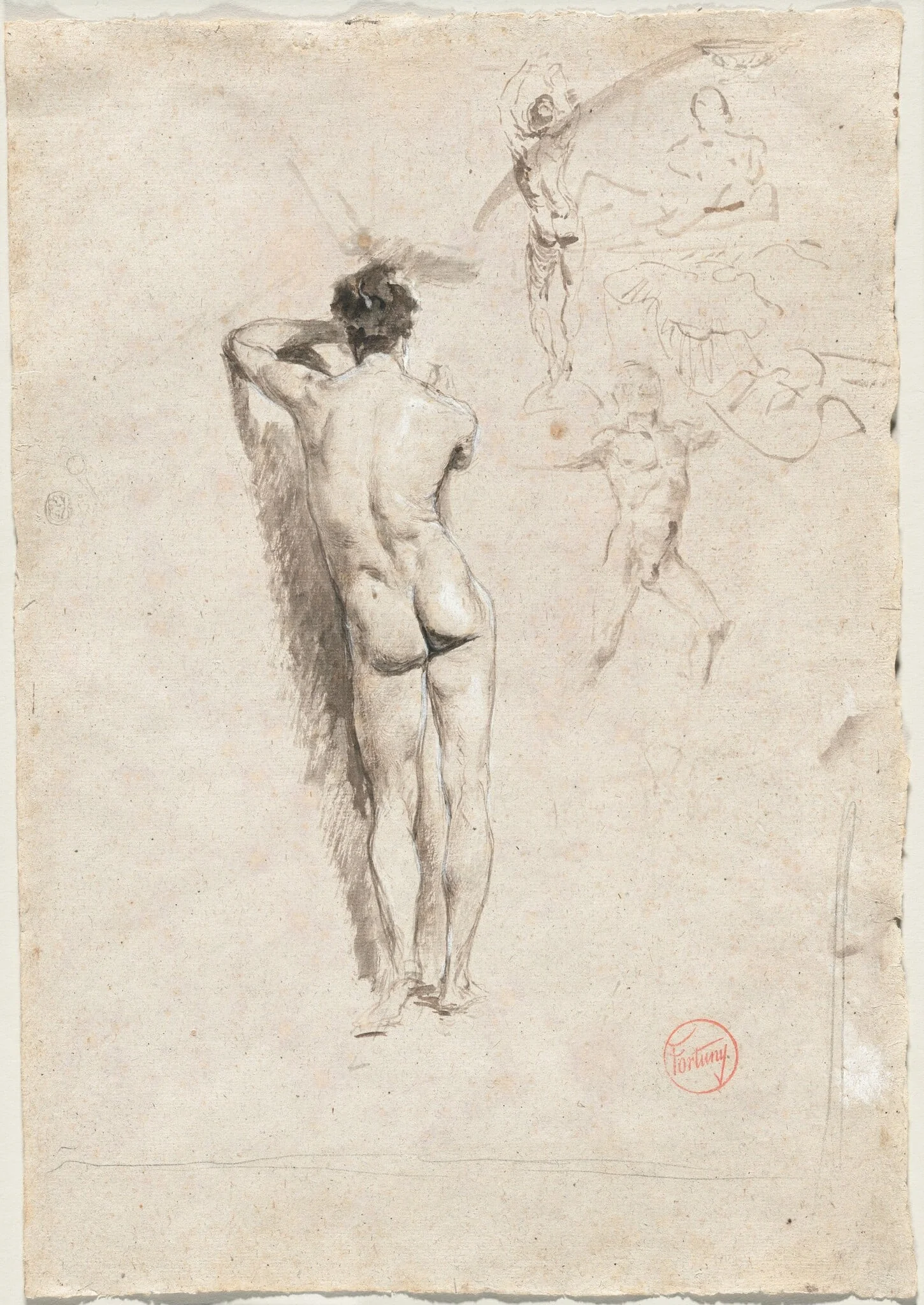 Study of a Male Nude and Other Studies, detail