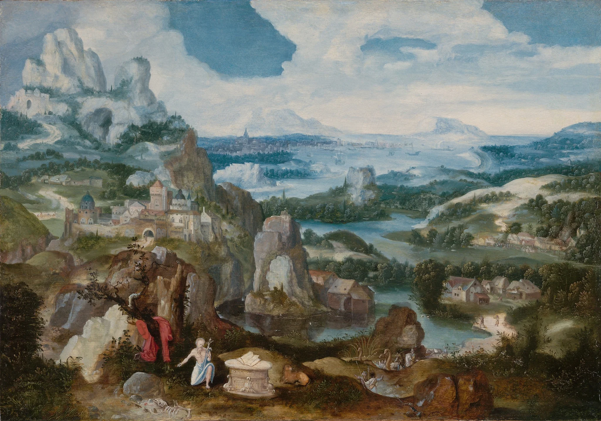Landscape with the Penitent Saint Jerome, detail