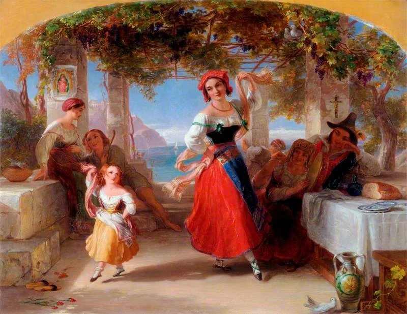 An Italian Mother Teaching Her Child the Tarantella, detail