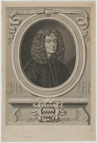 Sir Henry Blount, Traveller, by David Loggan, ink, 1679