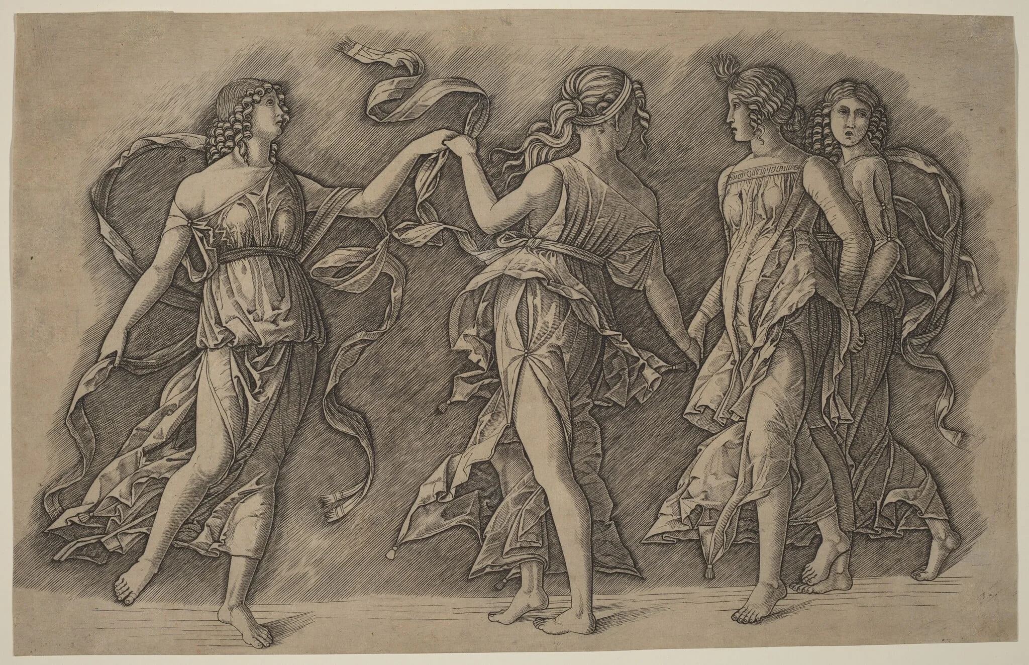 Four Dancing Muses, detail