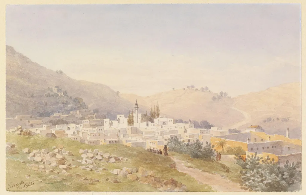 Nazareth, by Charles William Meredith van de Velde, watercolor, 1852