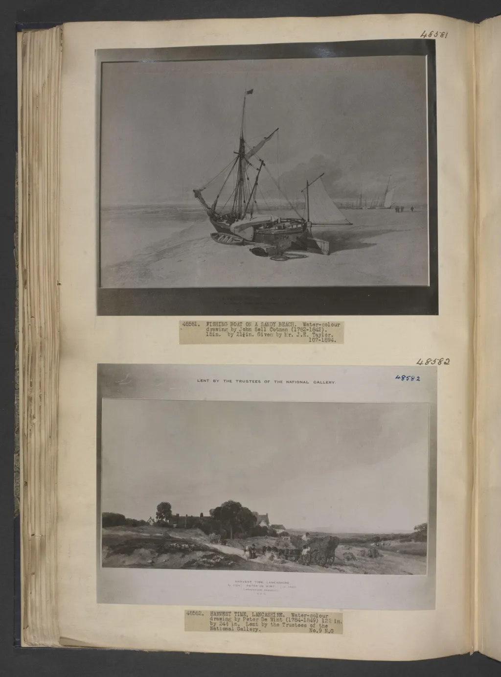 Boat on a sandy beach, by John Sell Cotman, watercolor