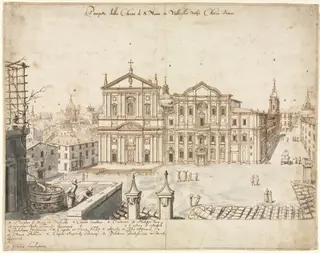 Eighteen Views of Rome: The Church of Santa Maria in Vallicella, by Lievin Cruyl, 1665