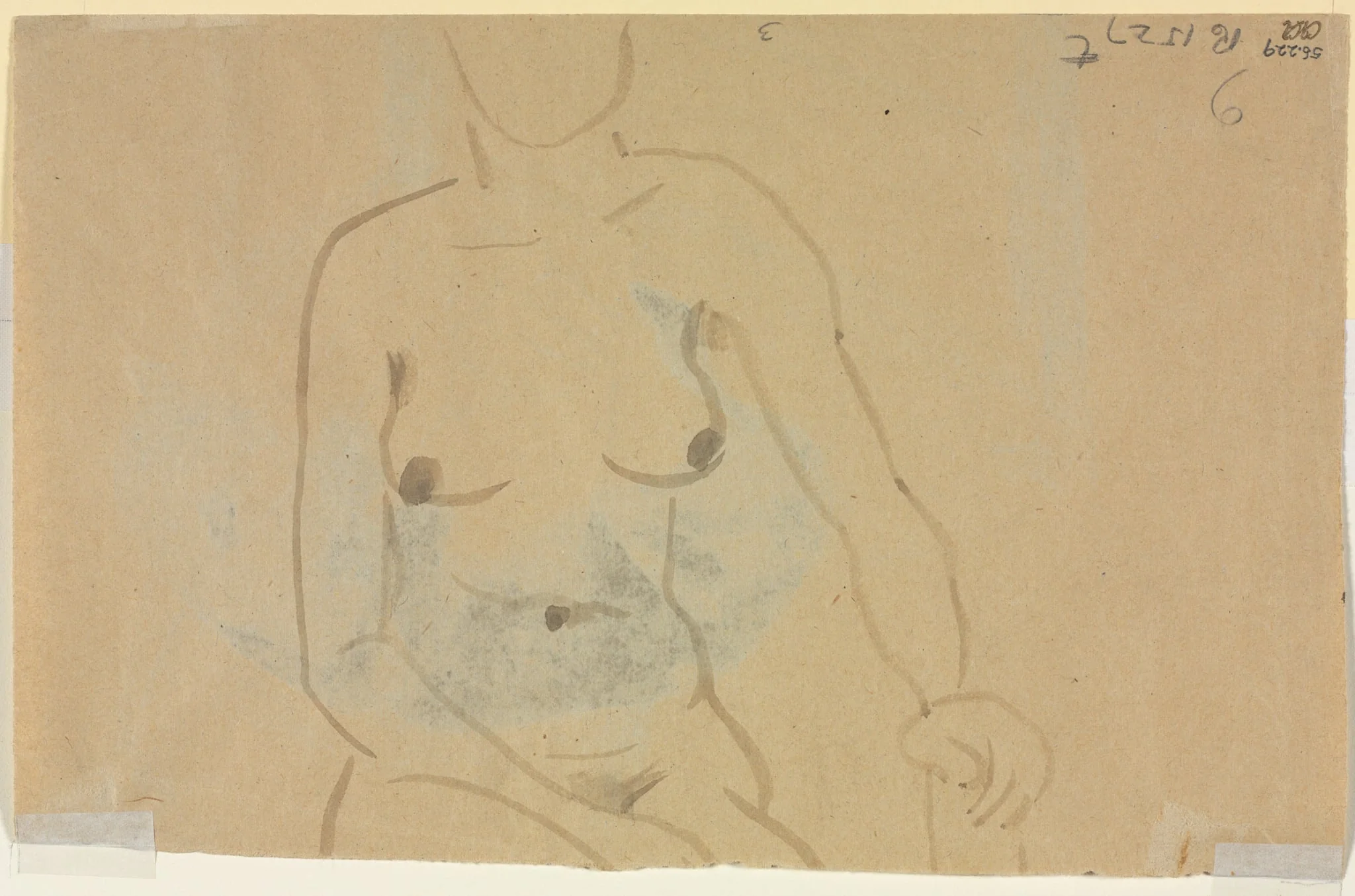Torso of a Nude Woman (verso), detail