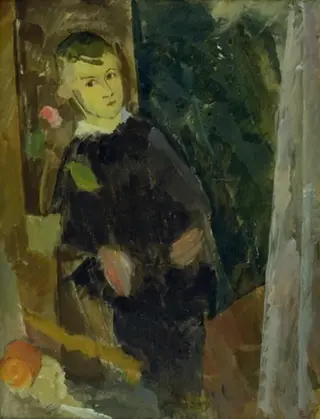 Portrait of a Boy, by Edvard Weie, oil, 1920