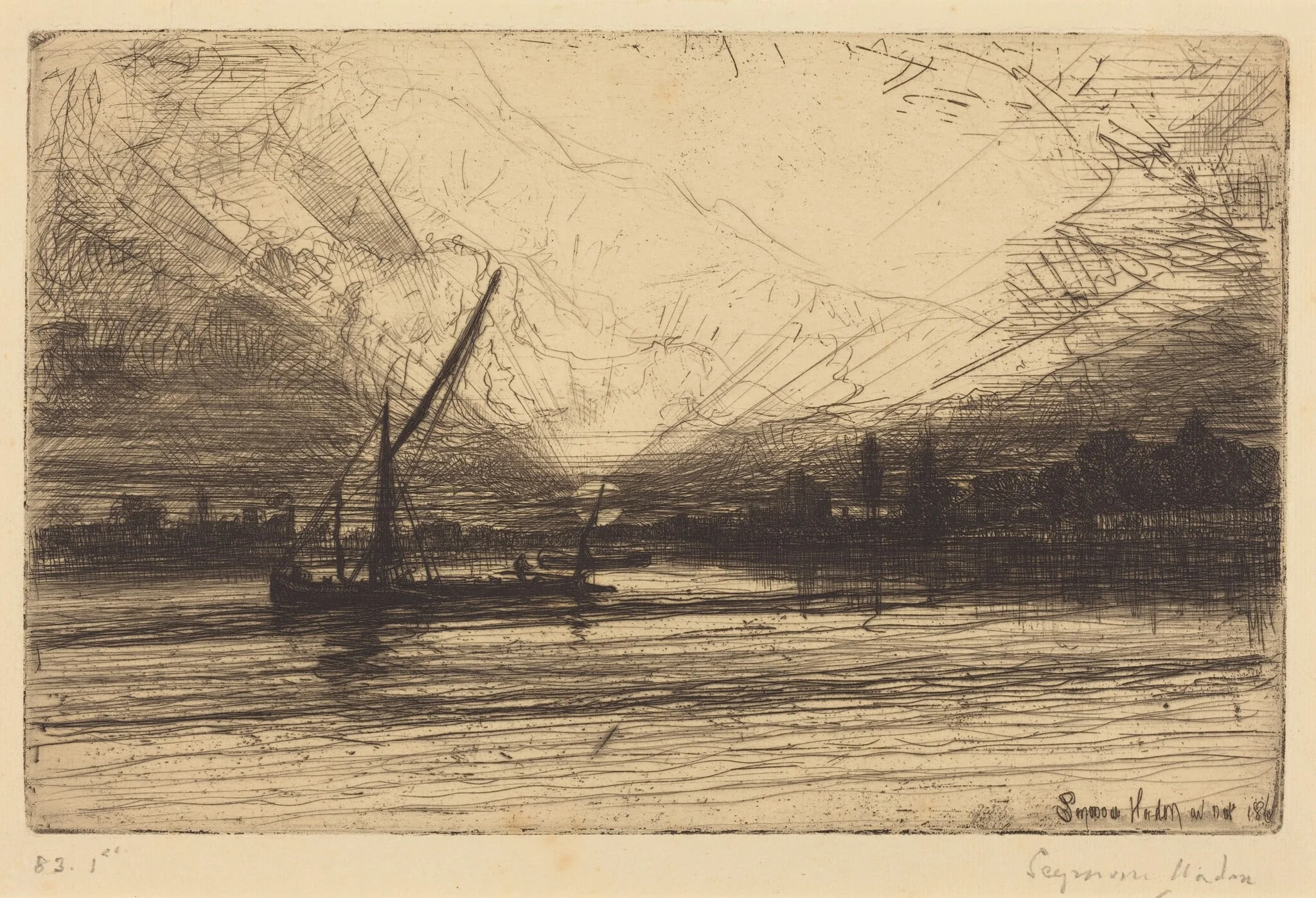 Sunset on the Thames, detail