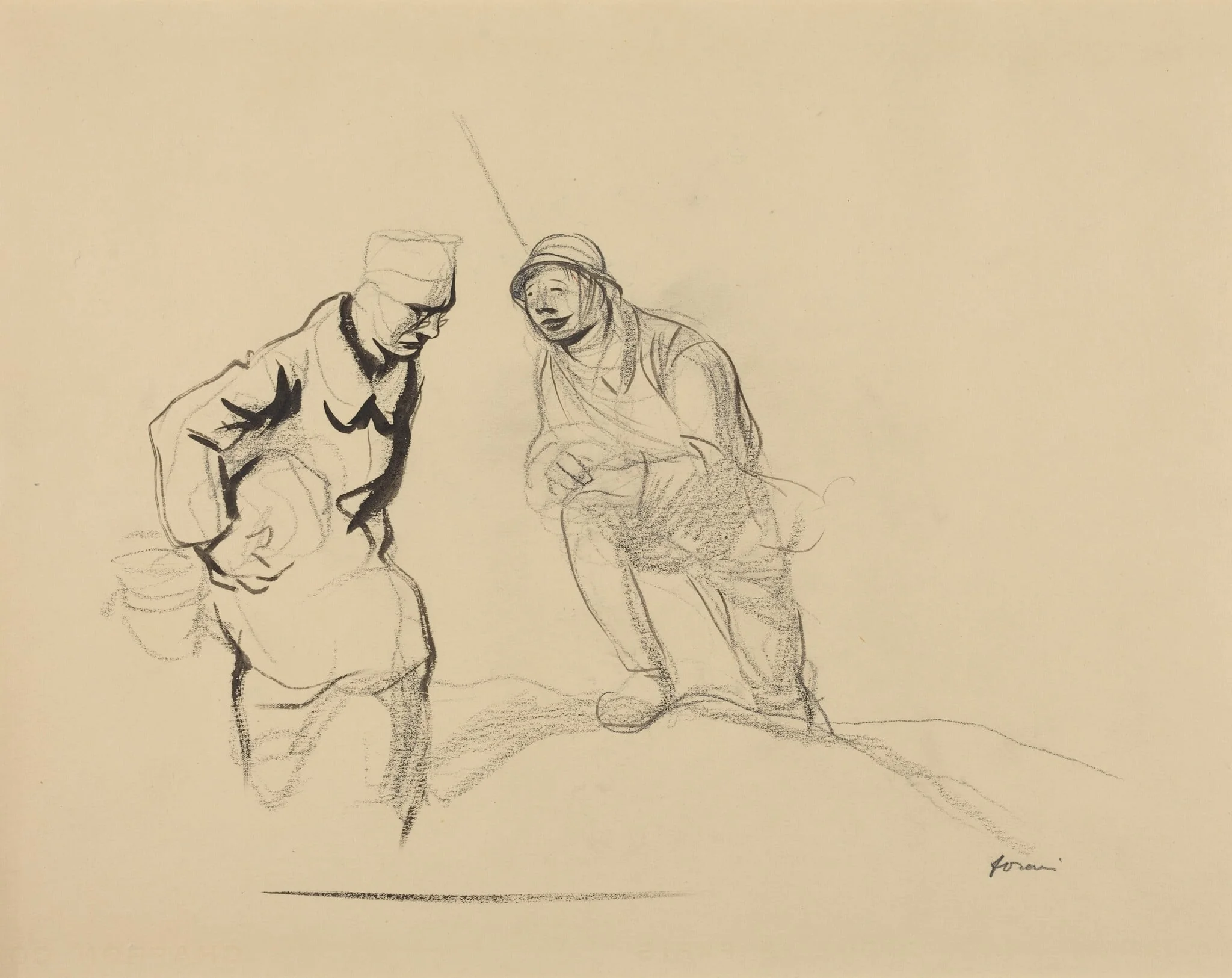 Two Soldiers, detail