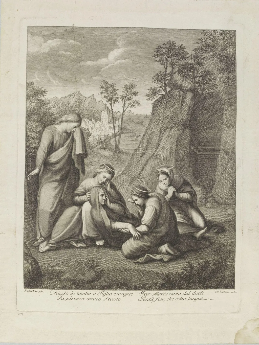 The three Maries at the tomb of Jesus Christ, by Gaetano Vascellini, 1850