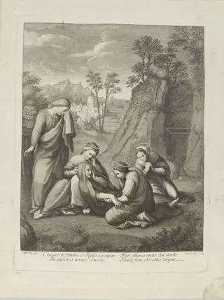 The three Maries at the tomb of Jesus Christ, by Gaetano Vascellini, 1850