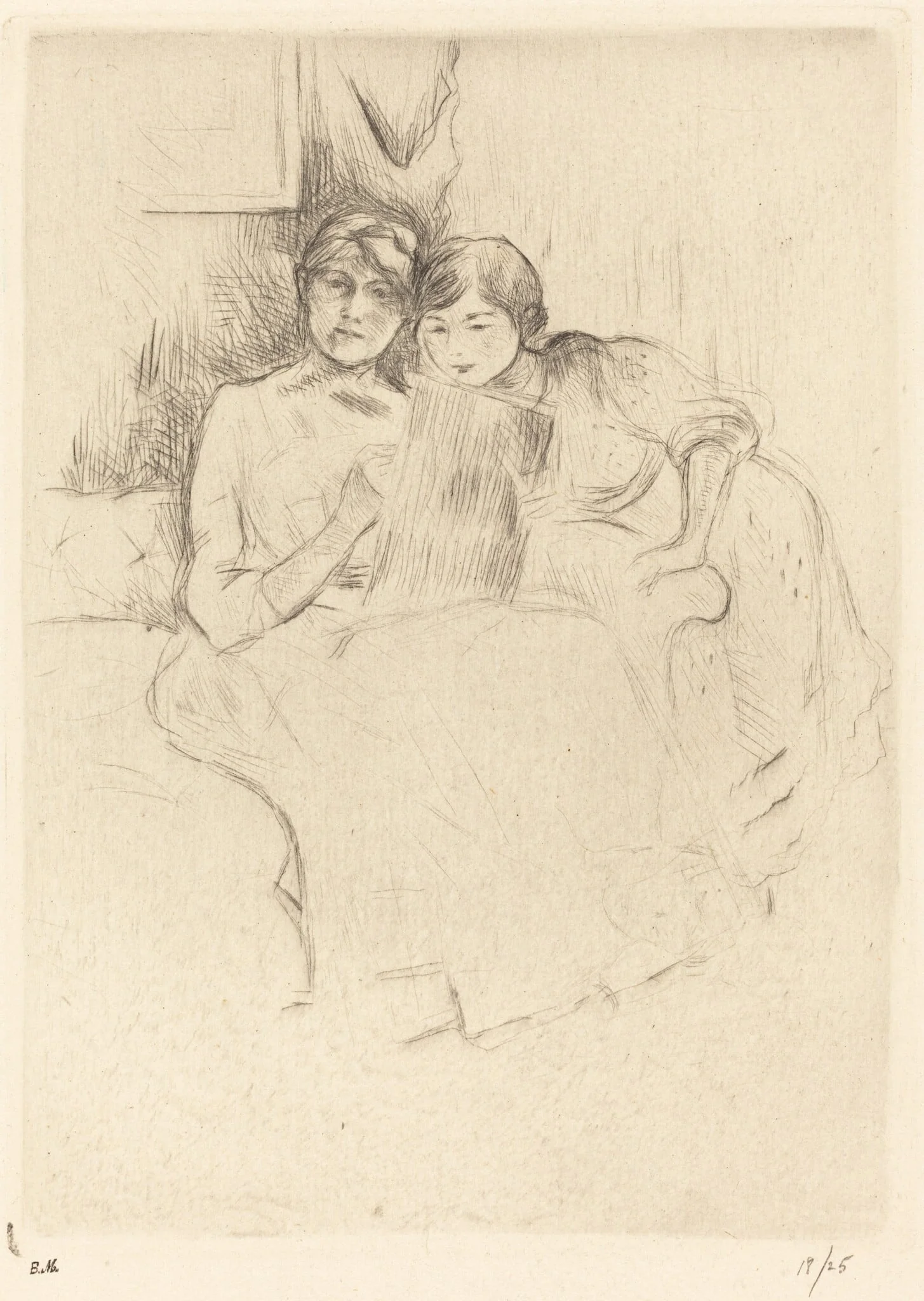 The Drawing Lesson (Berthe Morisot and her Daughter Julie Manet), detail
