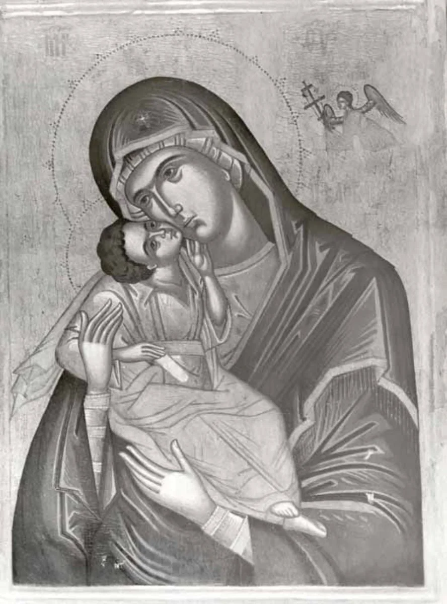 Maica Domnului cu Pruncul - Țealovanie, detail