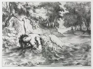 Hamlet:  The Death of Ophelia, by Eugène Delacroix, 1843