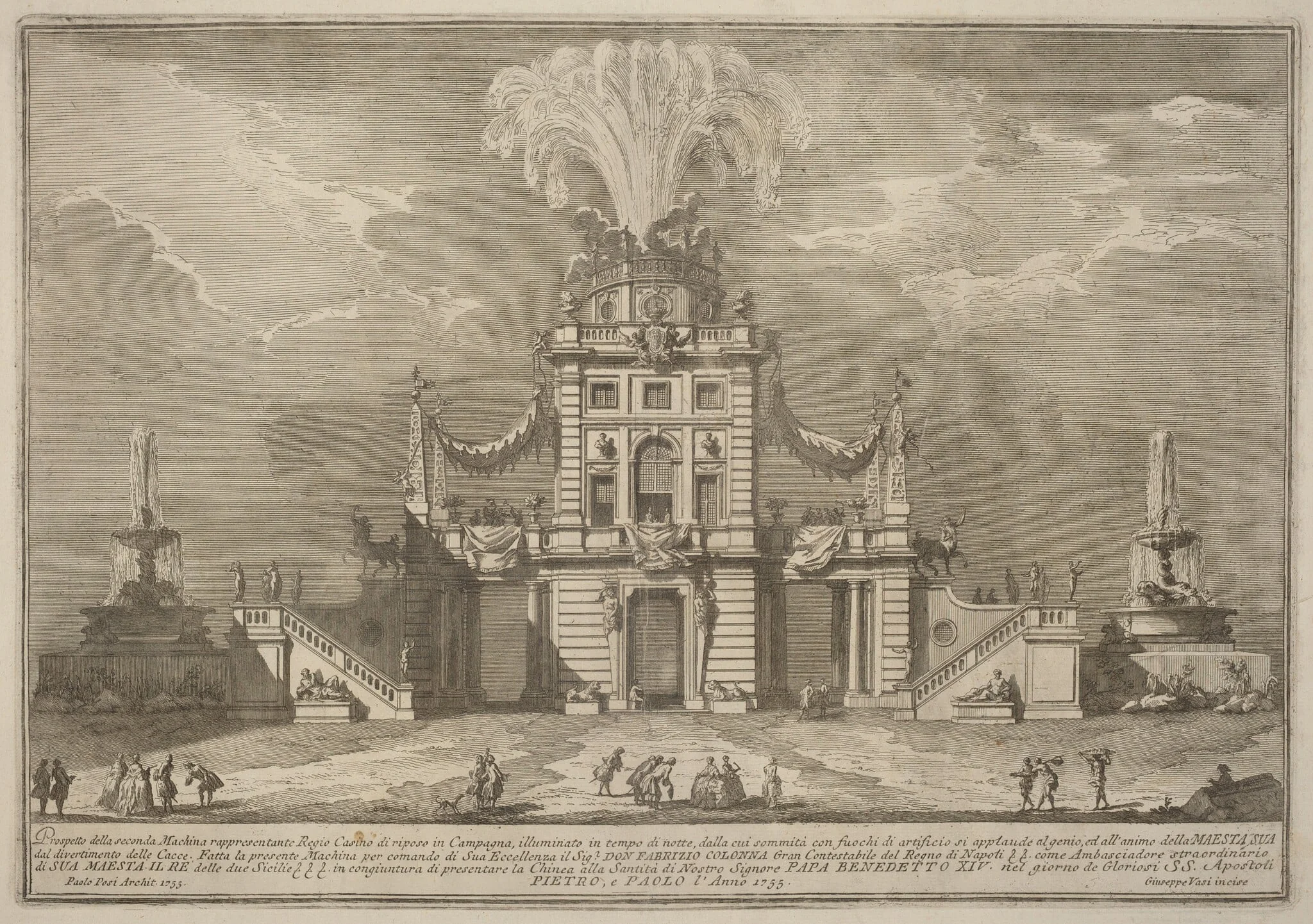 The Seconda Macchina for the Chinea of 1755: A Royal Hunting Lodge, detail