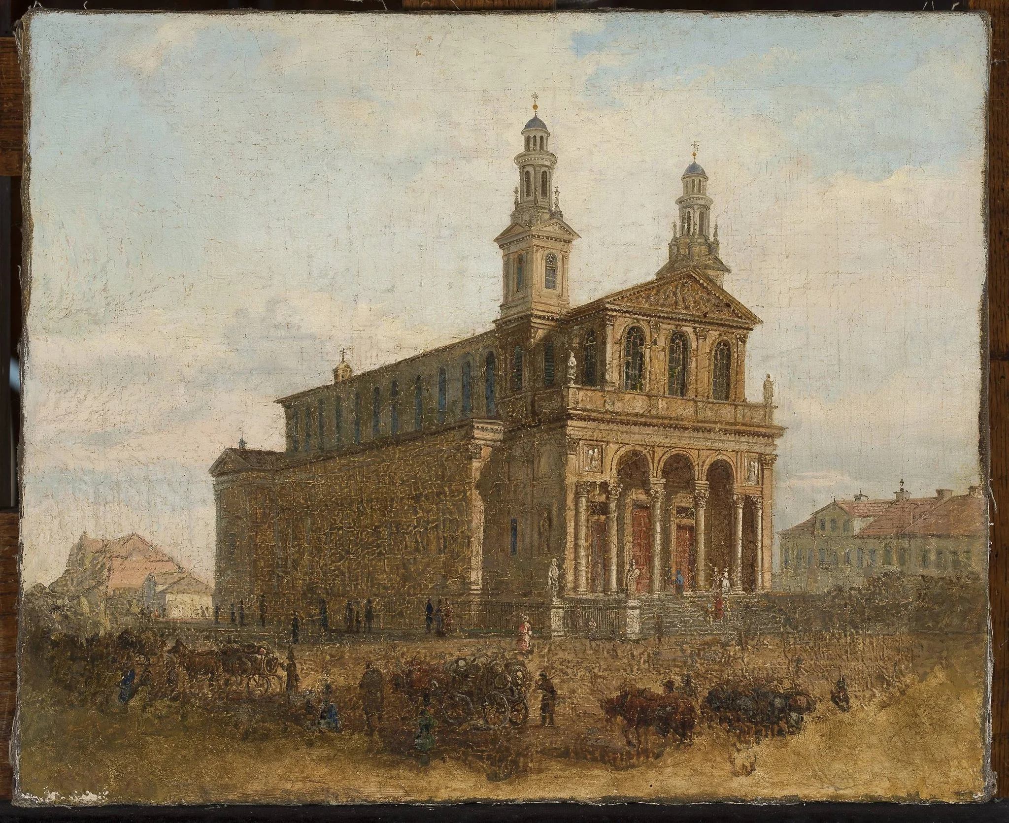 View of St. Carlo Borromeo Church in Warsaw, detail