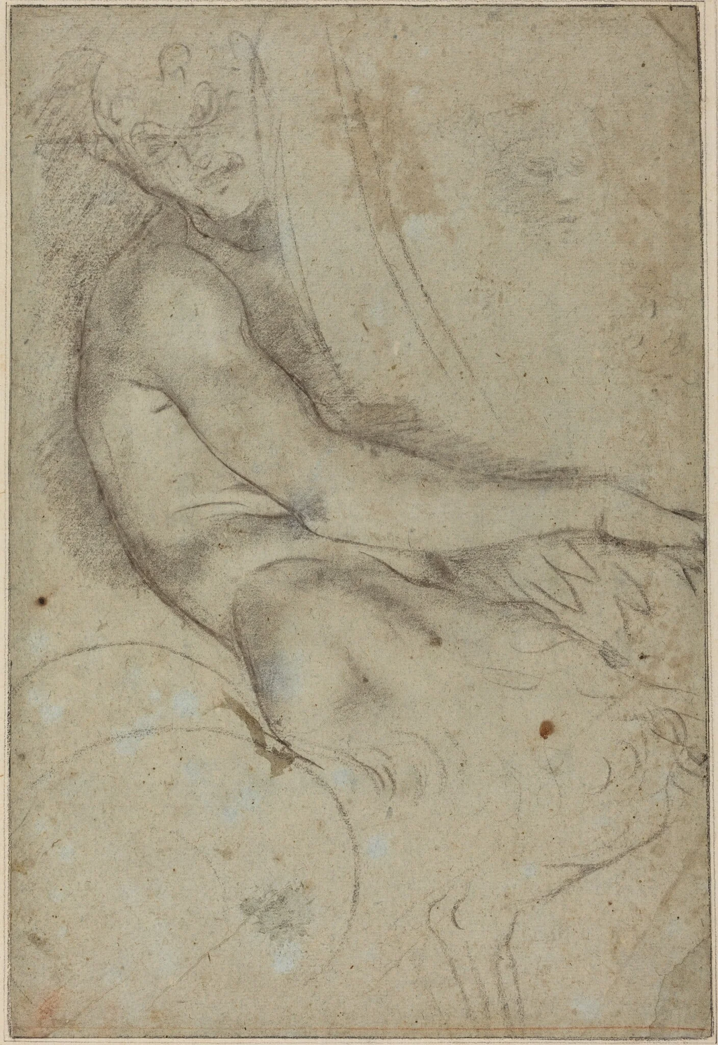 Satyr Holding a Roundel, detail