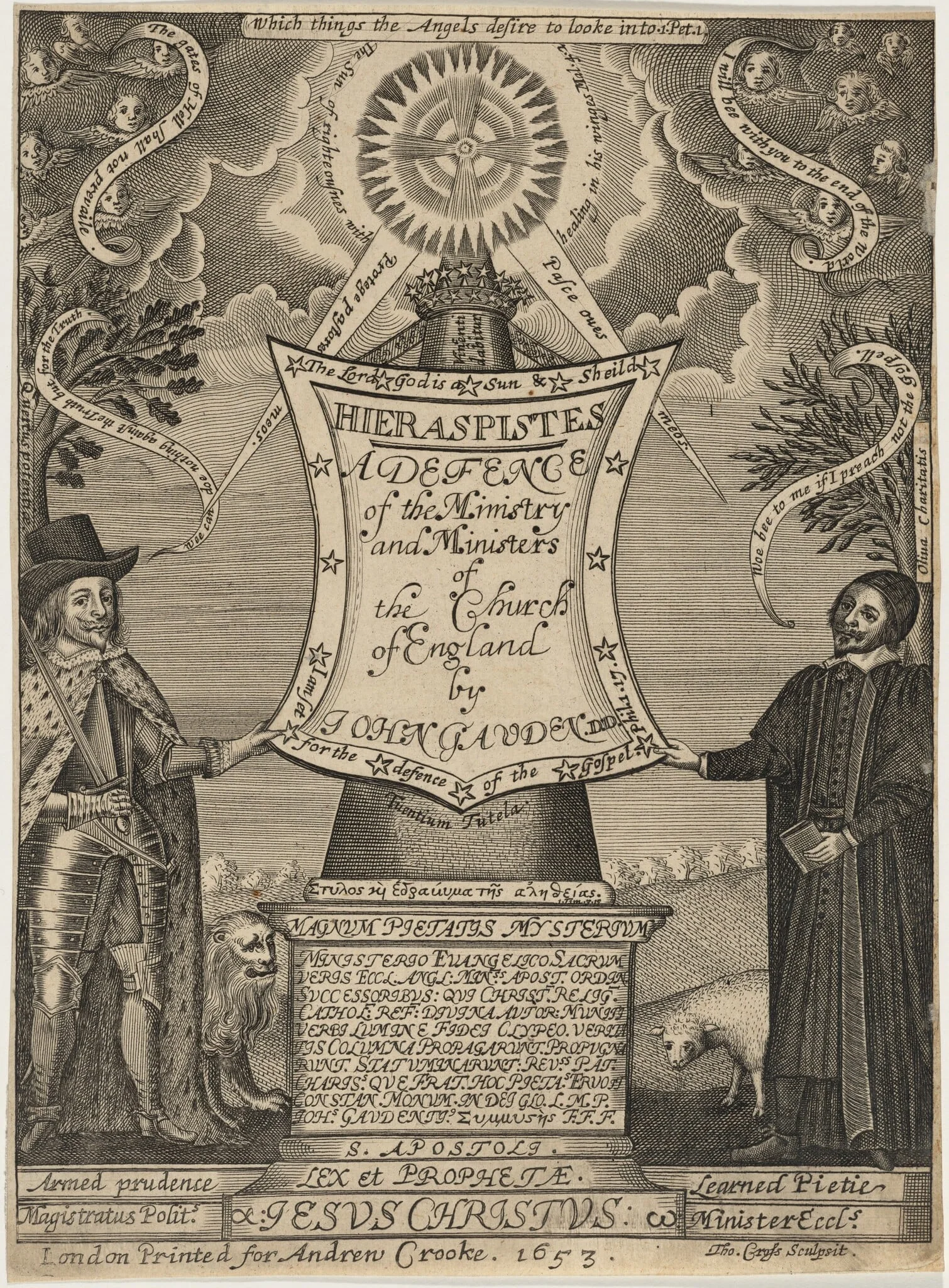Title Page to John Gauden's Hieraspistes, detail