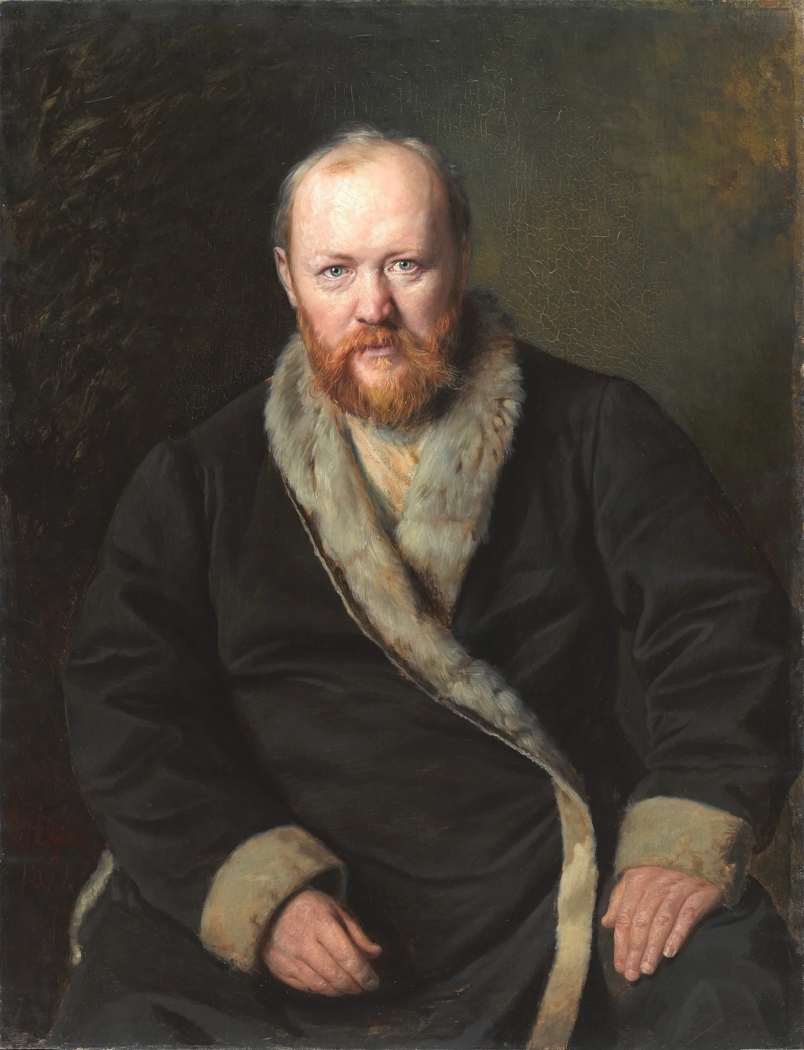 Porträt des Dramatikers A. N. Ostrowskij, detail