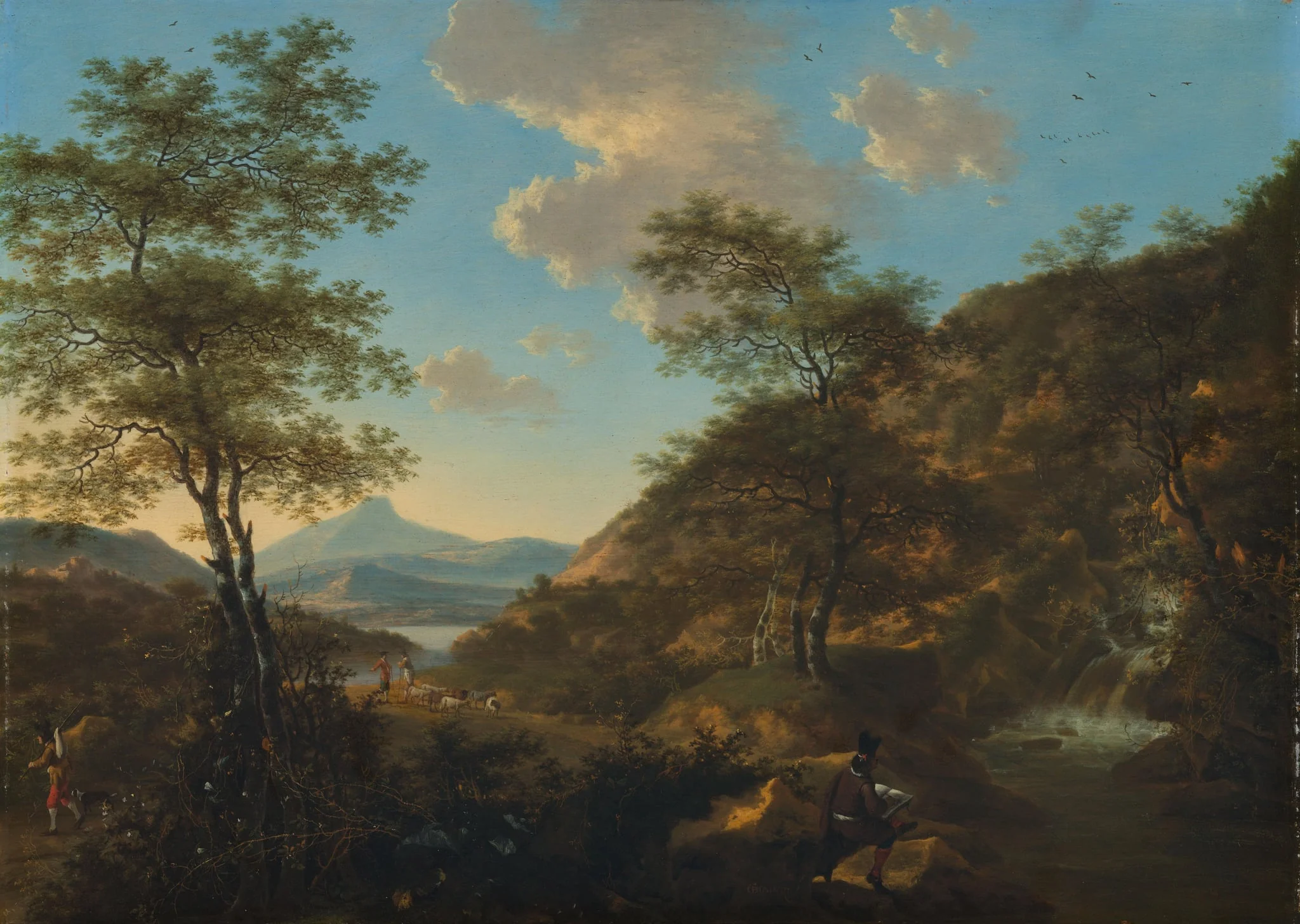 Italian Landscape with Draftsman, detail